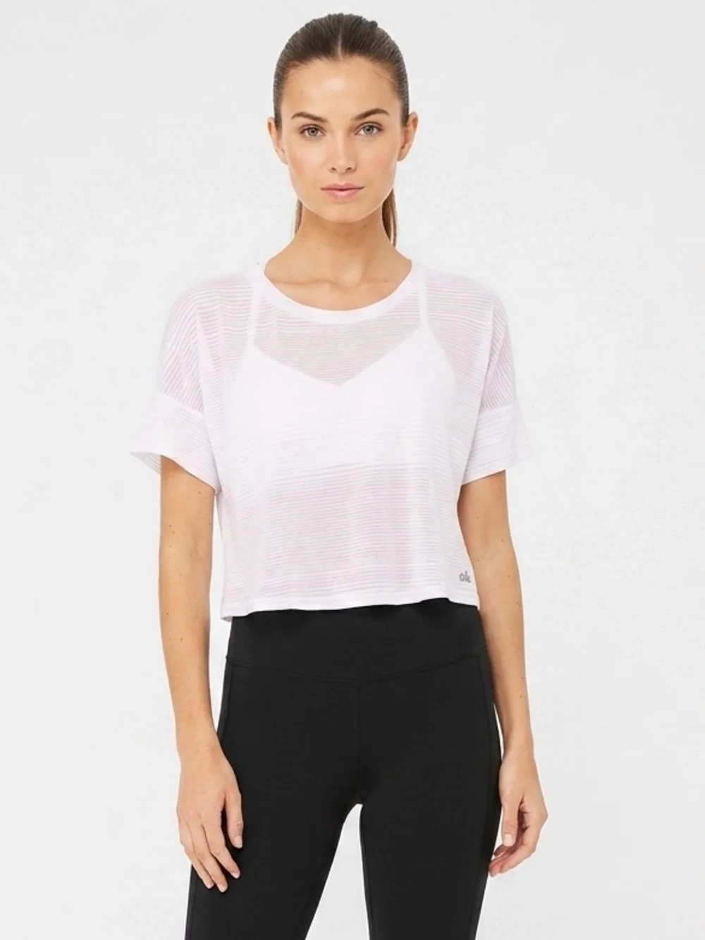 Alo Yoga In The City Short Sleeve Cropped Tee